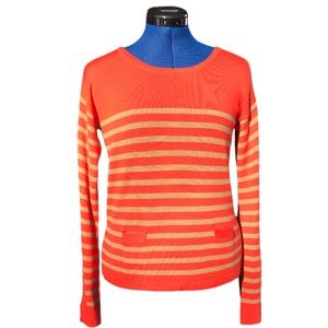 The Limited Orange and Tan Striped Sweater